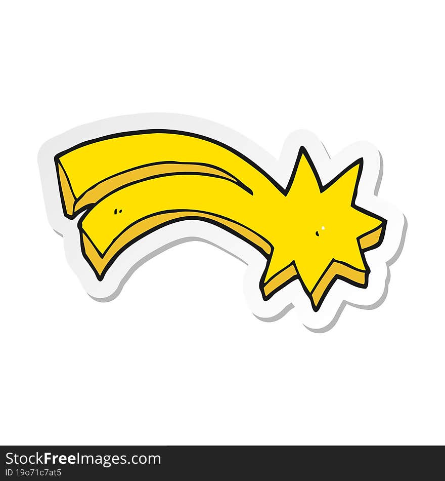 Sticker Of A Cartoon Decorative Shooting Star