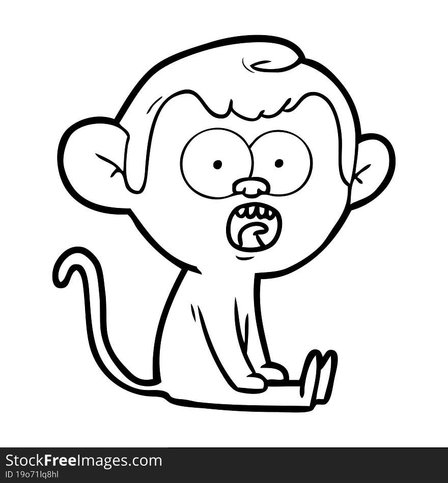 cartoon shocked monkey. cartoon shocked monkey