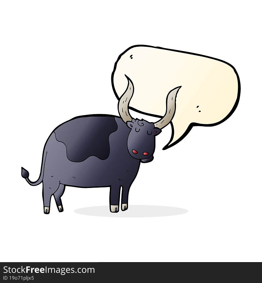 cartoon ox with speech bubble