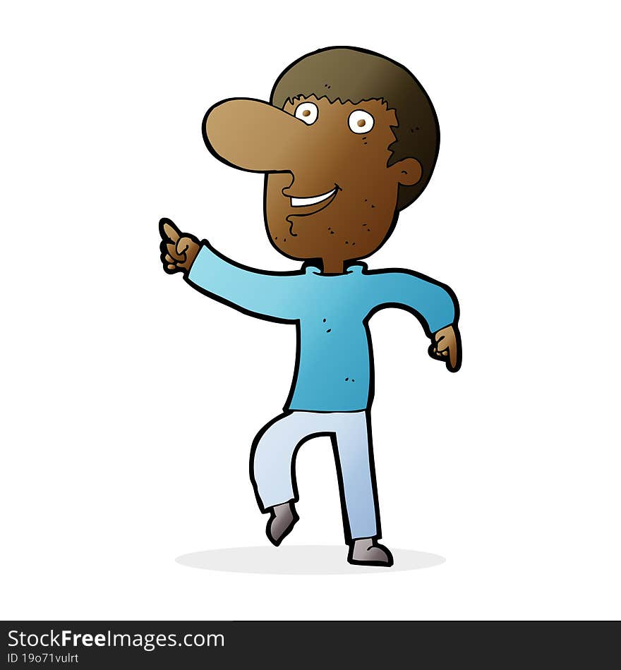 cartoon happy man dancing