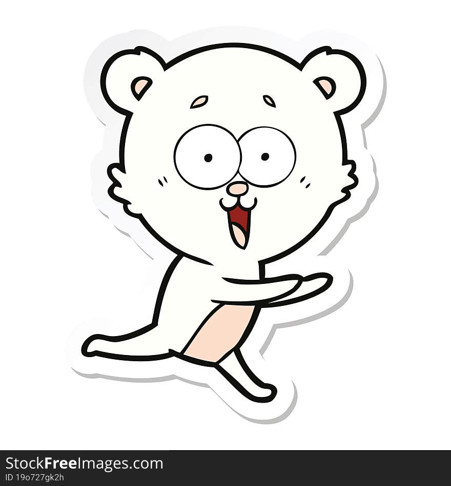 sticker of a laughing teddy  bear cartoon