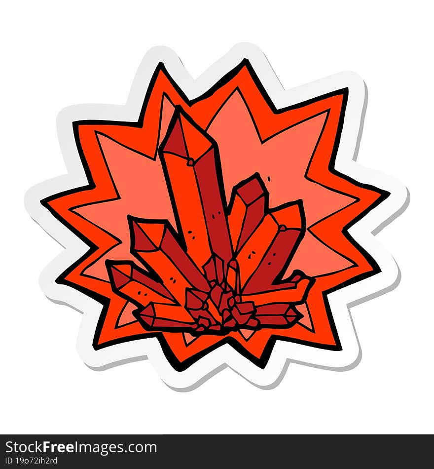 Sticker Of A Cartoon Crystals