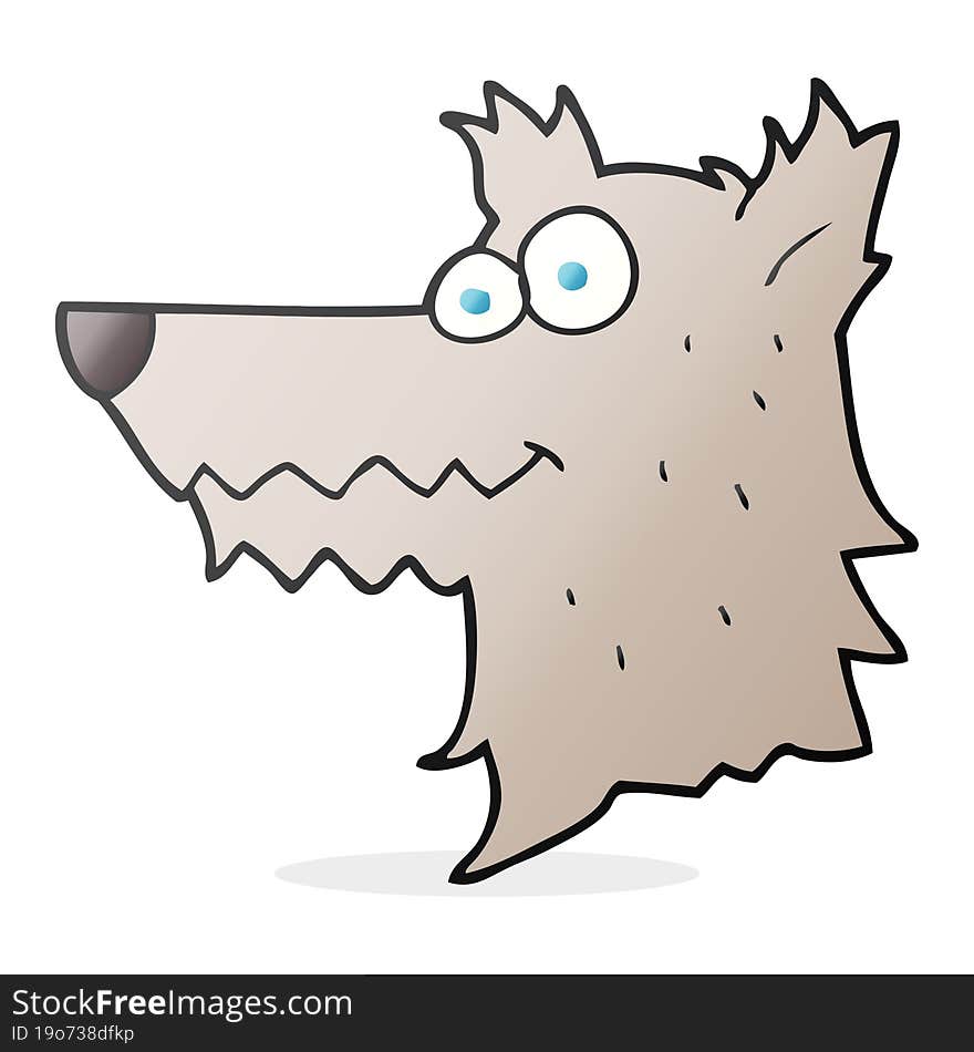 cartoon wolf head