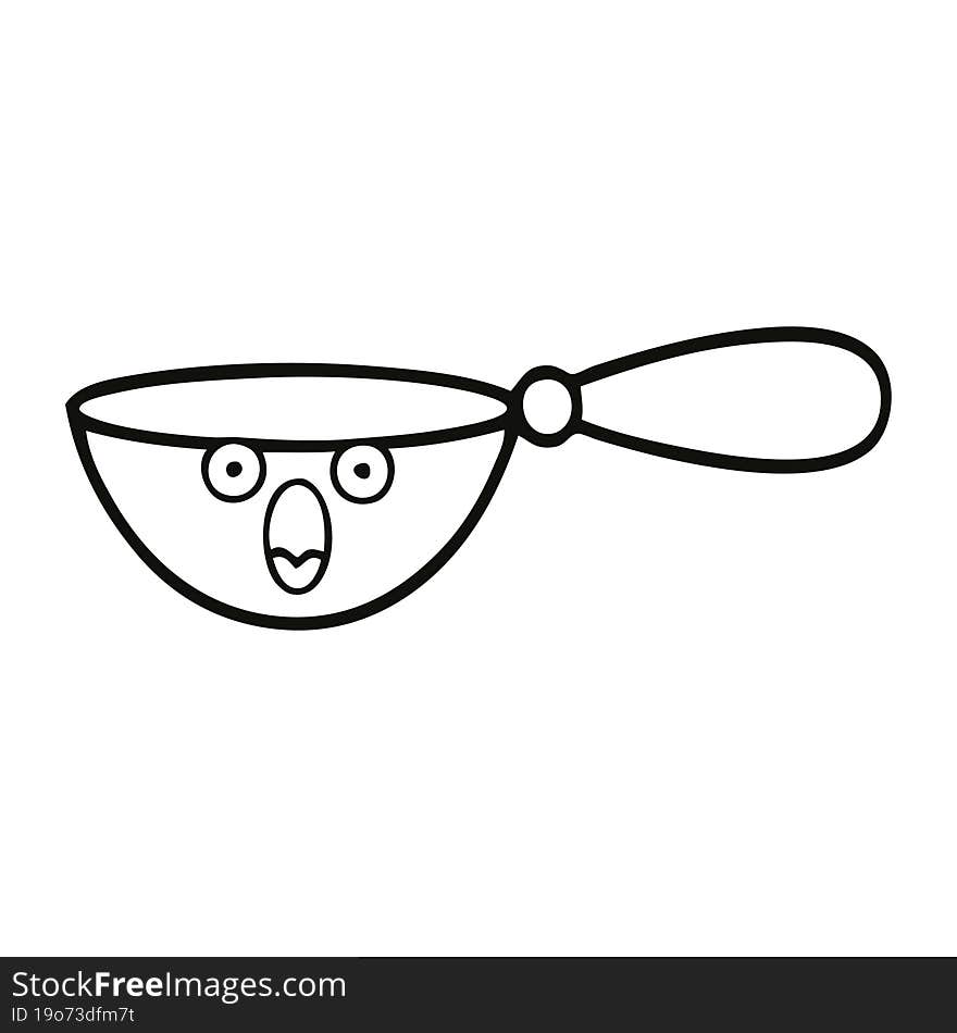 line drawing cartoon measuring spoon