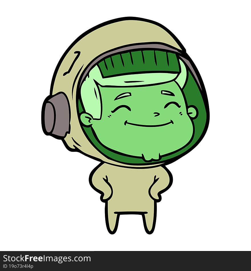 happy cartoon astronaut. happy cartoon astronaut