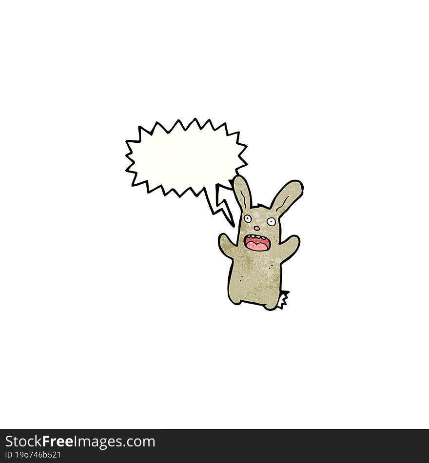 cartoon rabbit with speech bubble