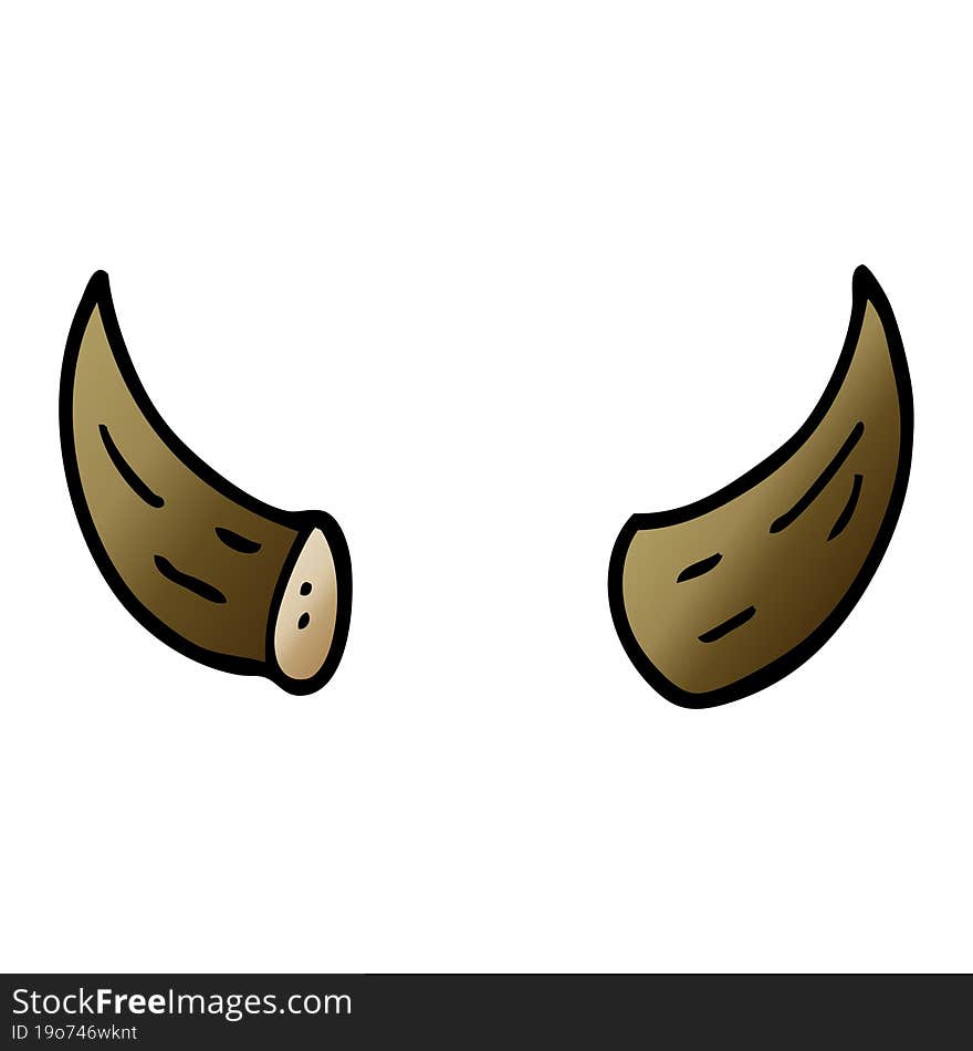 cartoon doodle horns