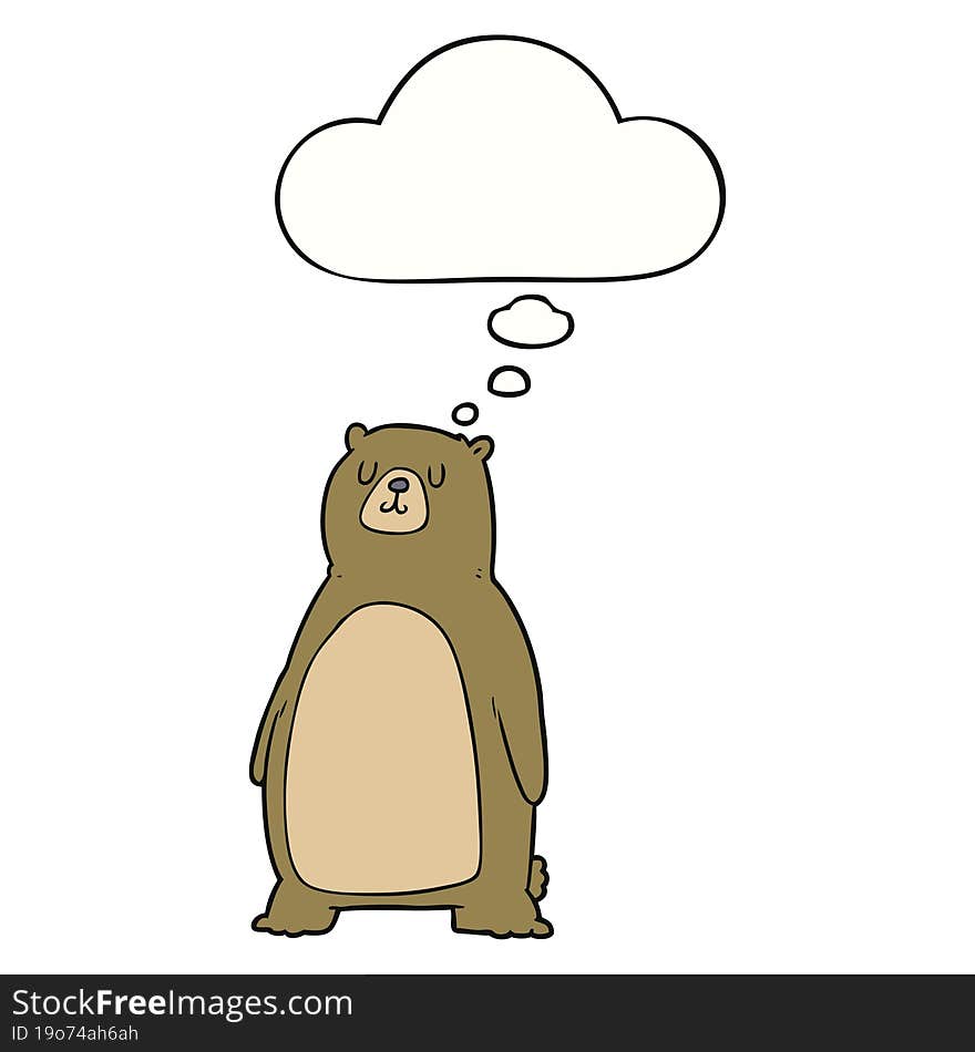 cartoon bear and thought bubble