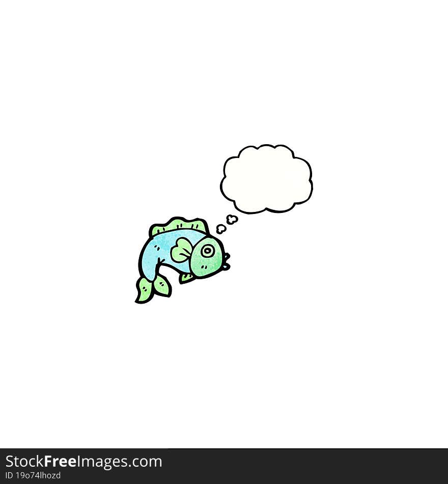 fish with thougth bubble cartoon