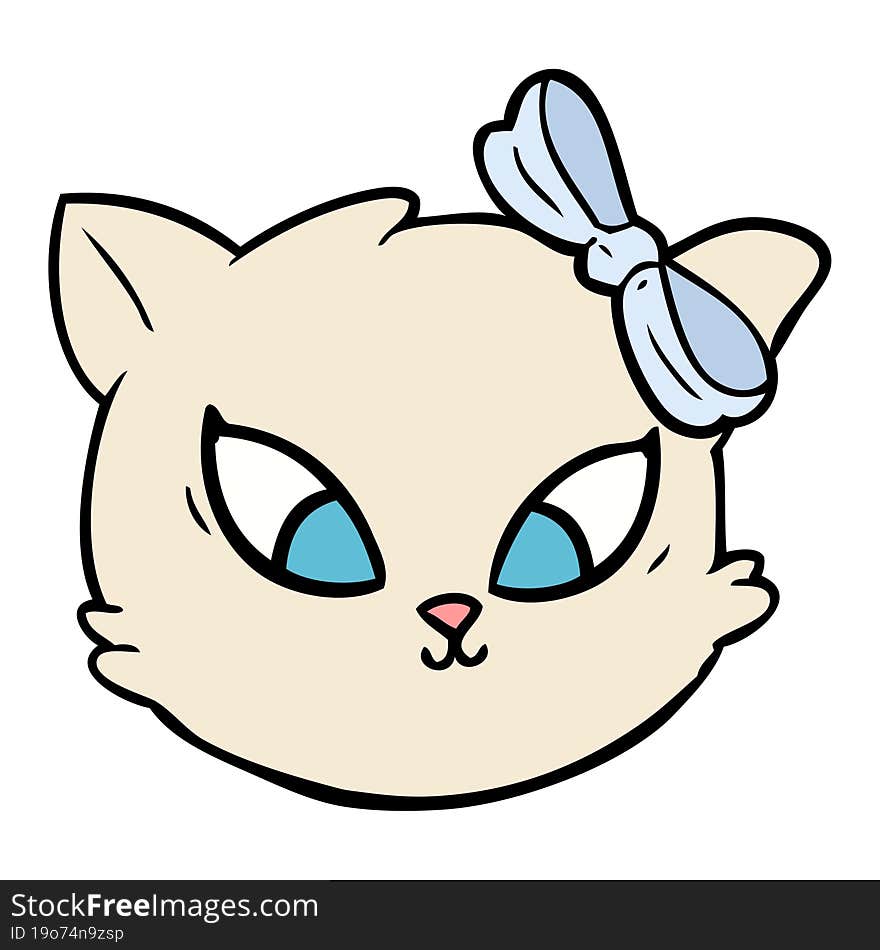 cute cartoon cat with bow. cute cartoon cat with bow