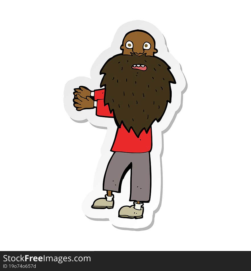 sticker of a cartoon bearded old man