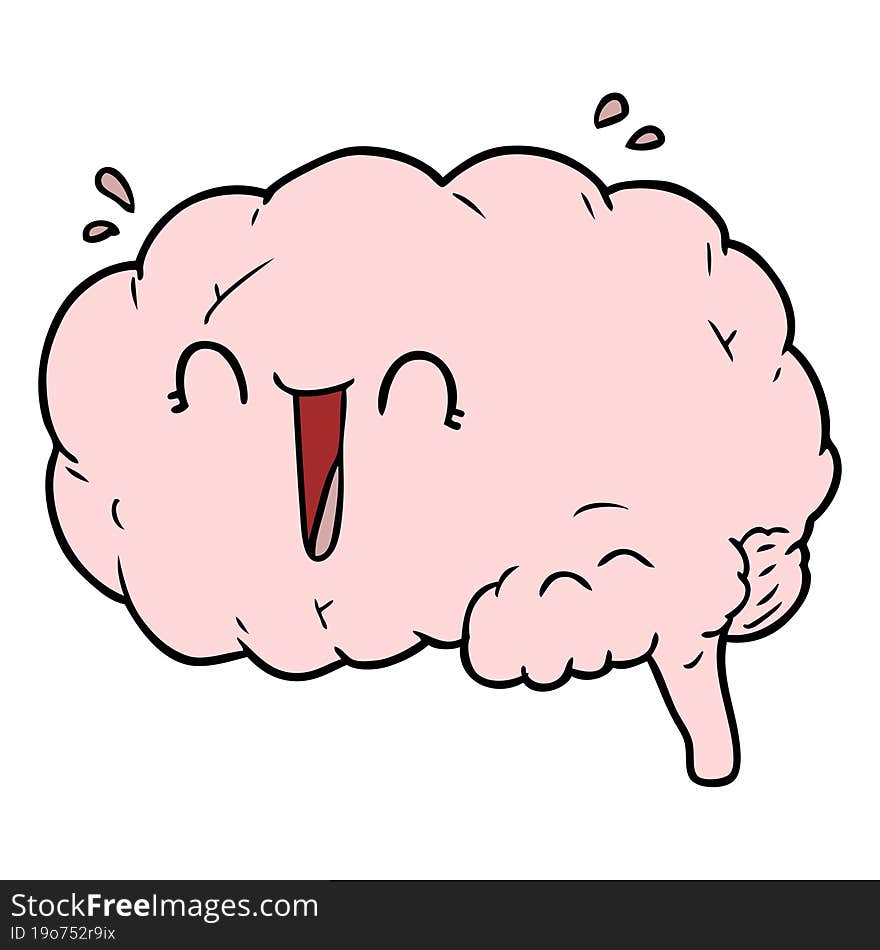 cartoon brain laughing. cartoon brain laughing