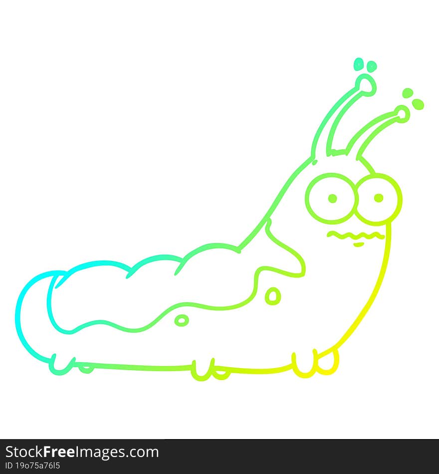 cold gradient line drawing funny cartoon caterpillar