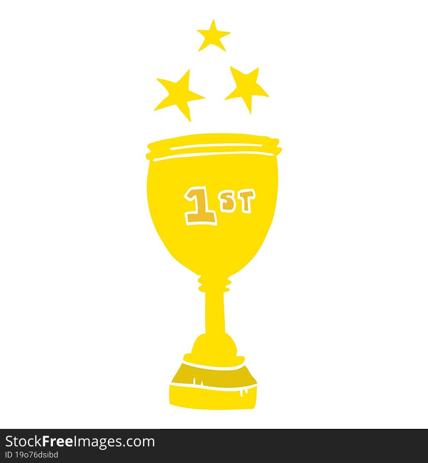 flat color style cartoon sports trophy