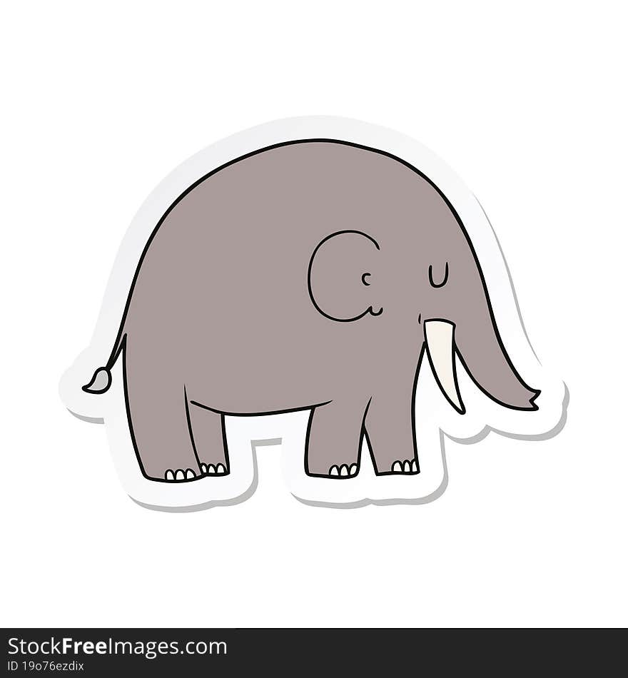 Sticker Of A Cartoon Elephant