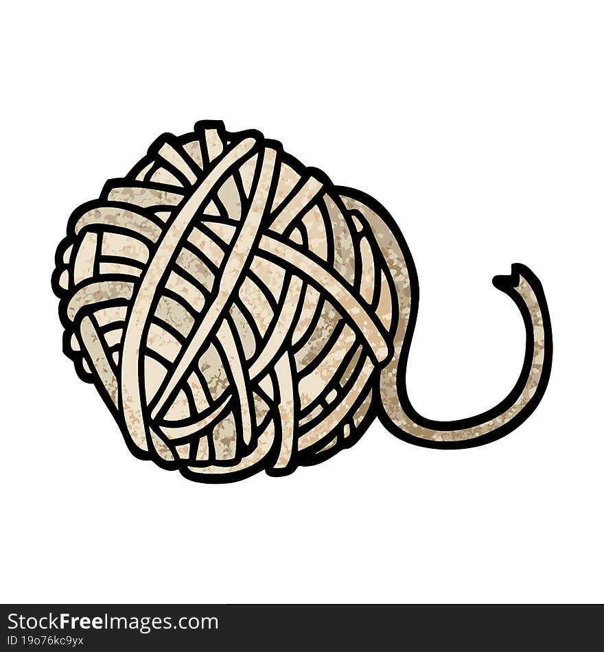 grunge textured illustration cartoon ball of string