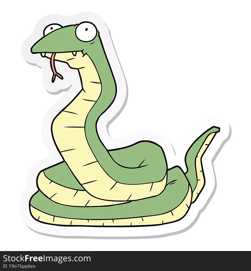 Sticker Of A Cartoon Snake