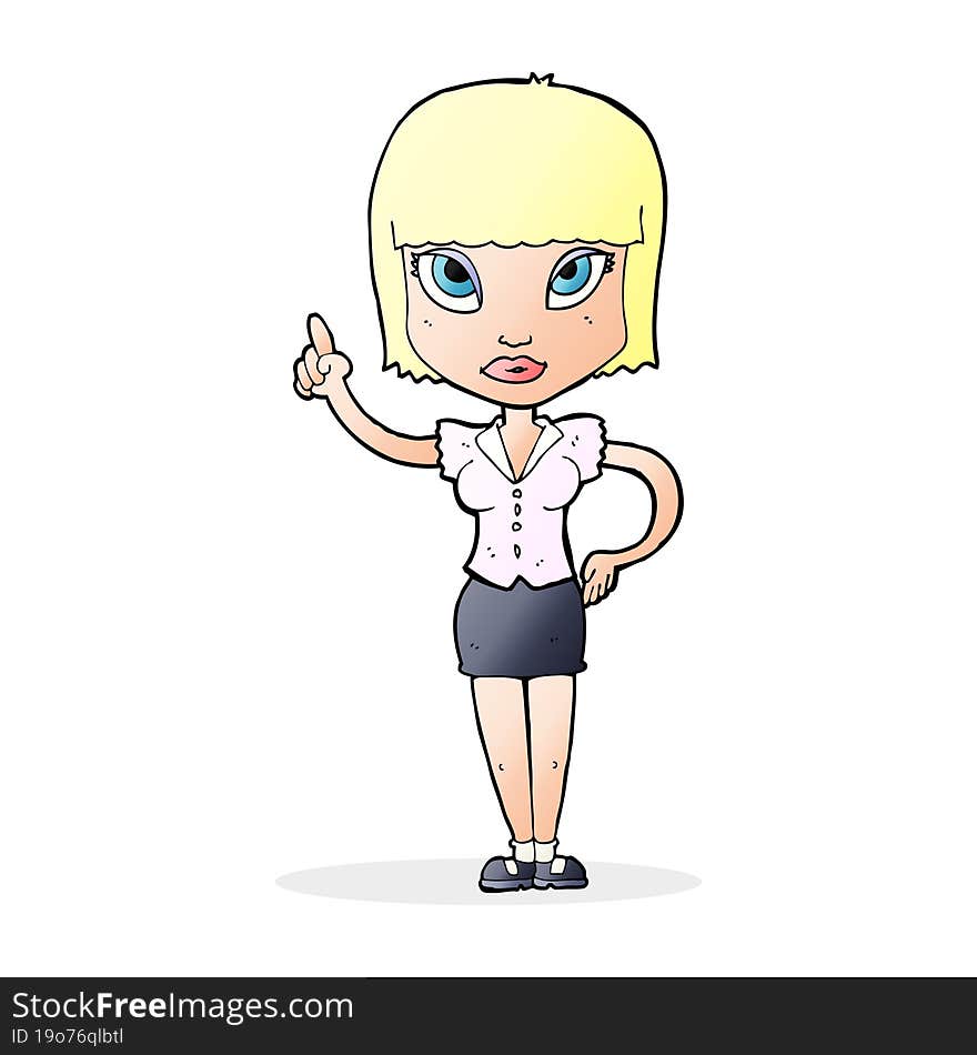 cartoon pretty girl with idea