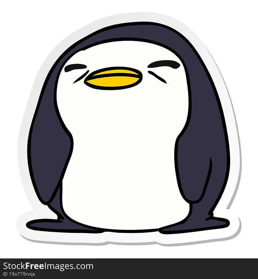 sticker cartoon kawaii of a cute penguin