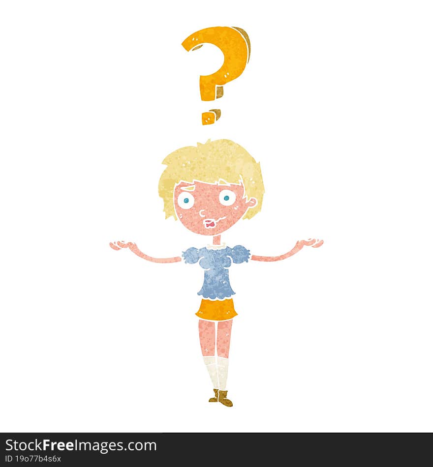 cartoon woman asking question