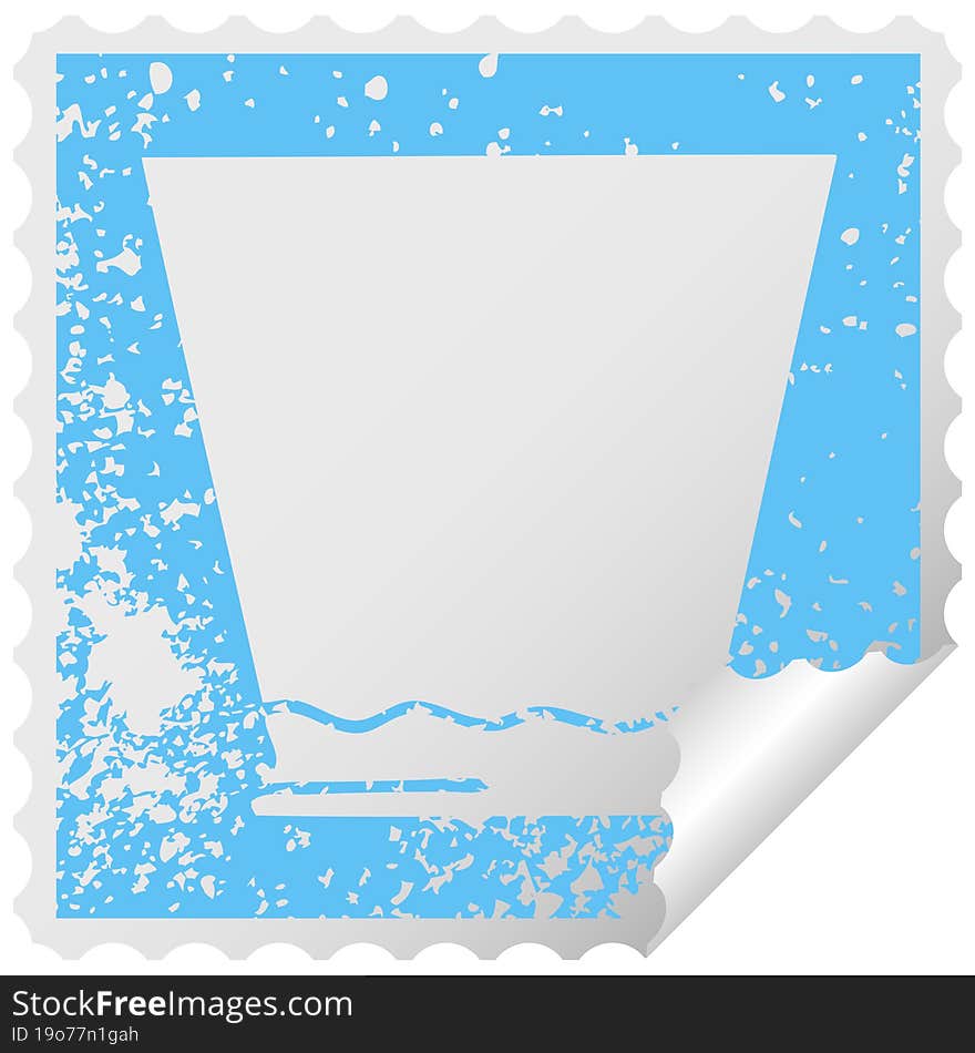 quirky distressed square peeling sticker symbol whisky tumbler