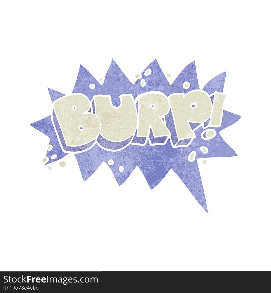 retro cartoon burp symbol