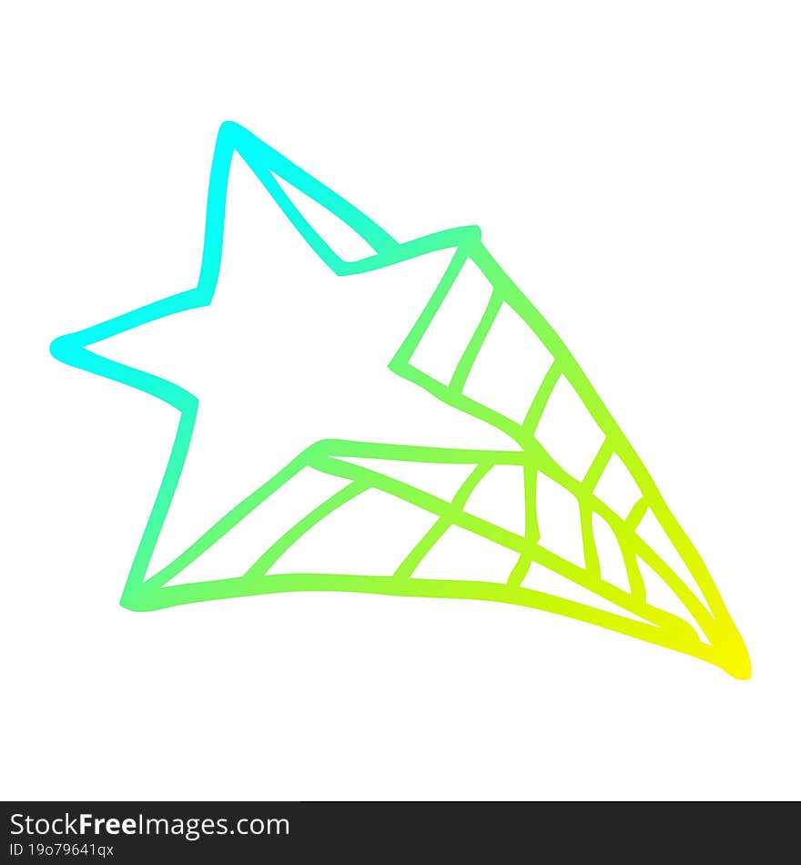 cold gradient line drawing cartoon shooting star