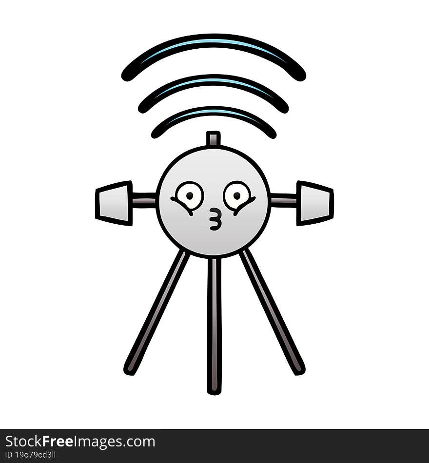 gradient shaded cartoon satellite