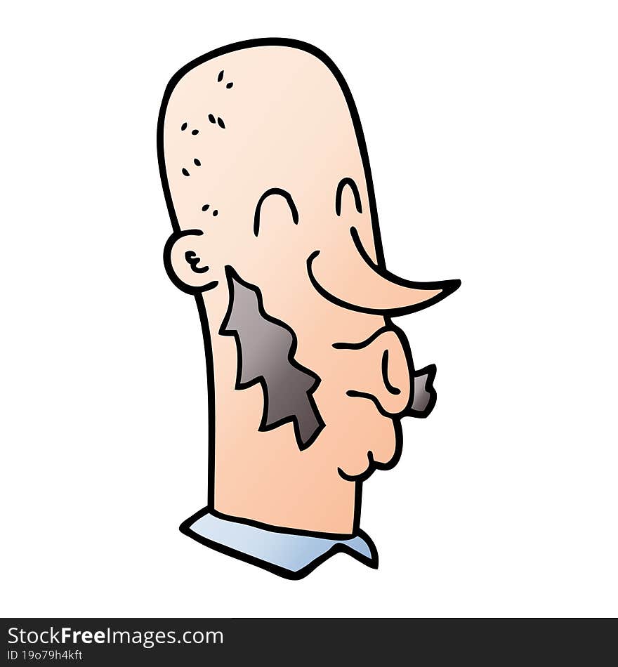 cartoon doodle man with side burns