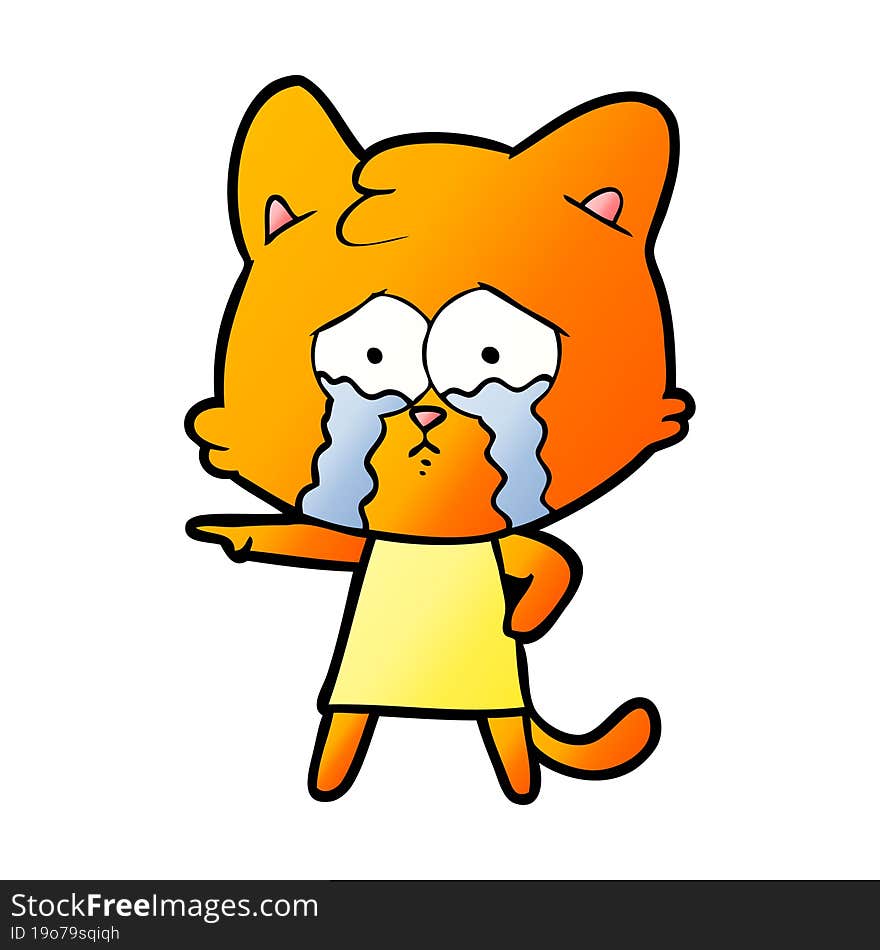 cartoon crying cat. cartoon crying cat