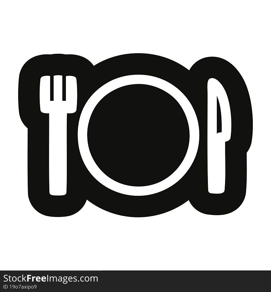 knife fork and plate icon