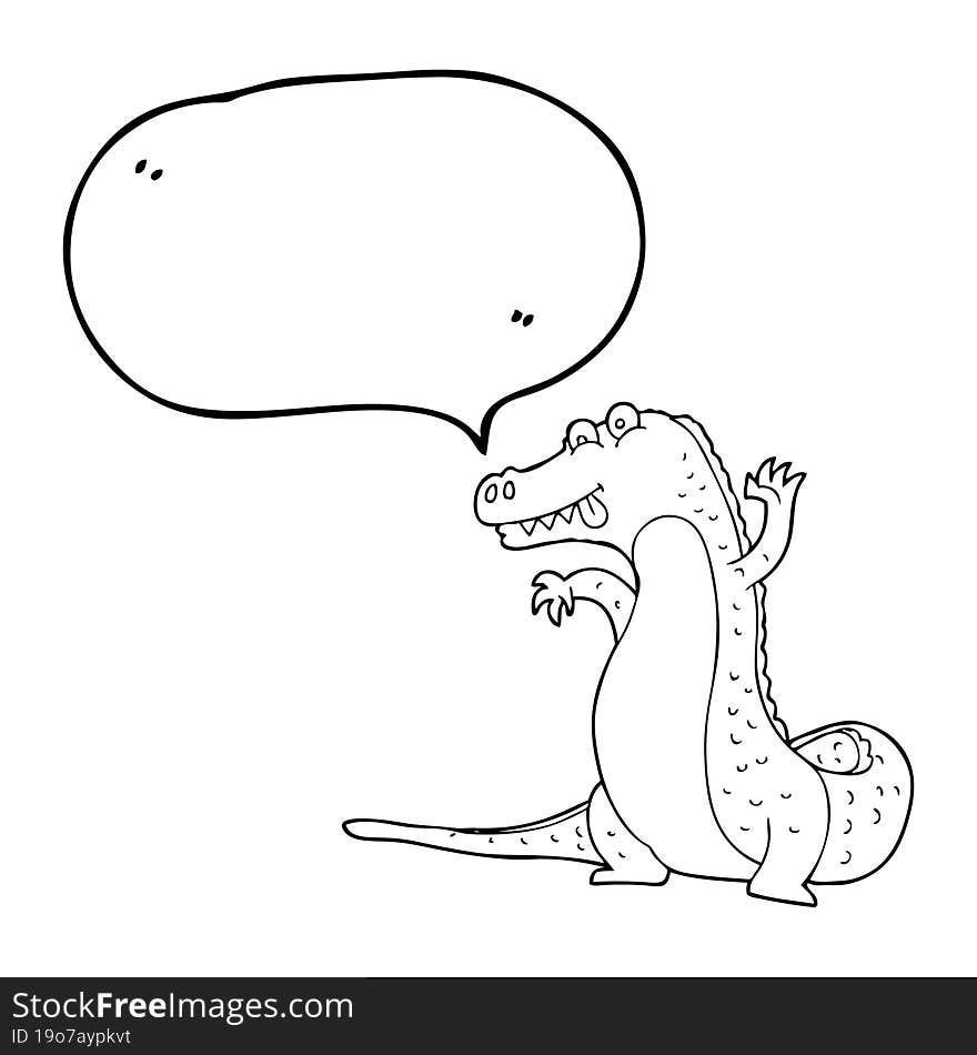 speech bubble cartoon crocodile