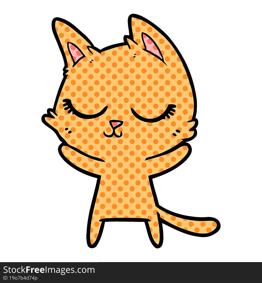 calm cartoon cat. calm cartoon cat