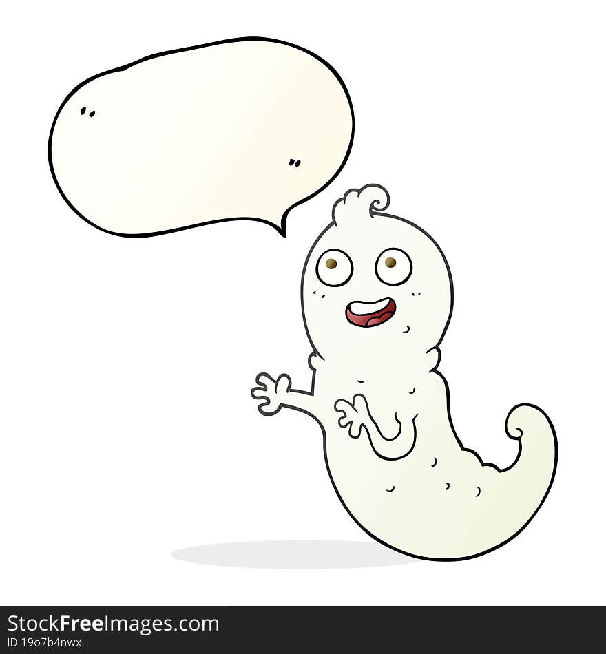 freehand drawn speech bubble cartoon ghost