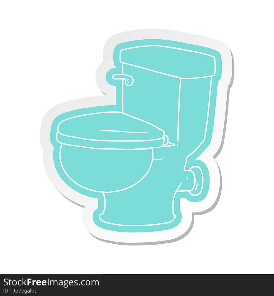 Cartoon Sticker Of A Bathroom Toilet