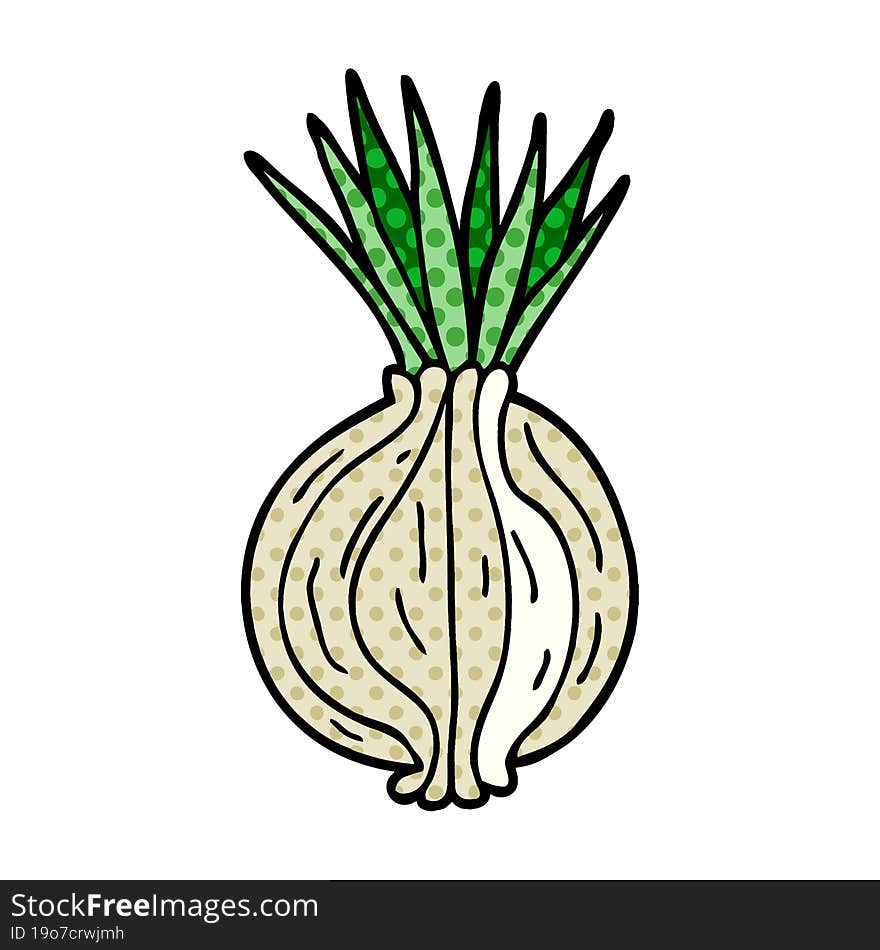 Cartoon Doodle Sprouting Onion