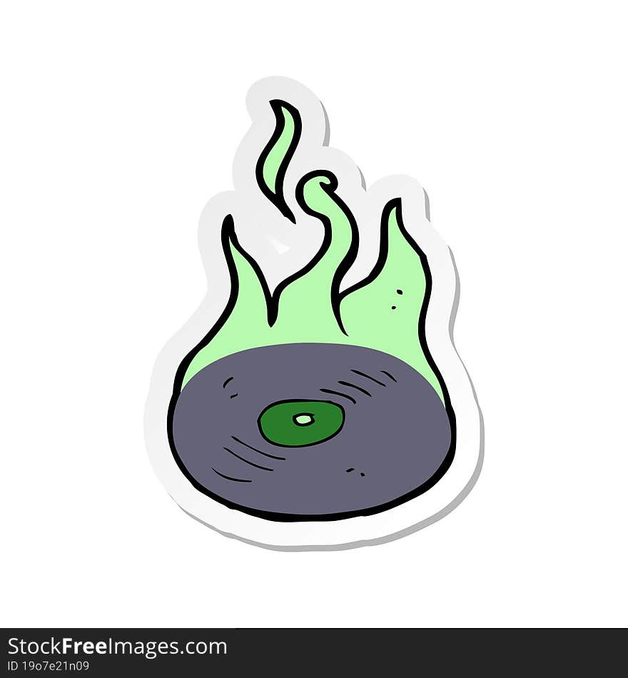 sticker of a cartoon magic vinyl record