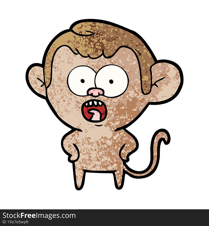 cartoon shocked monkey. cartoon shocked monkey