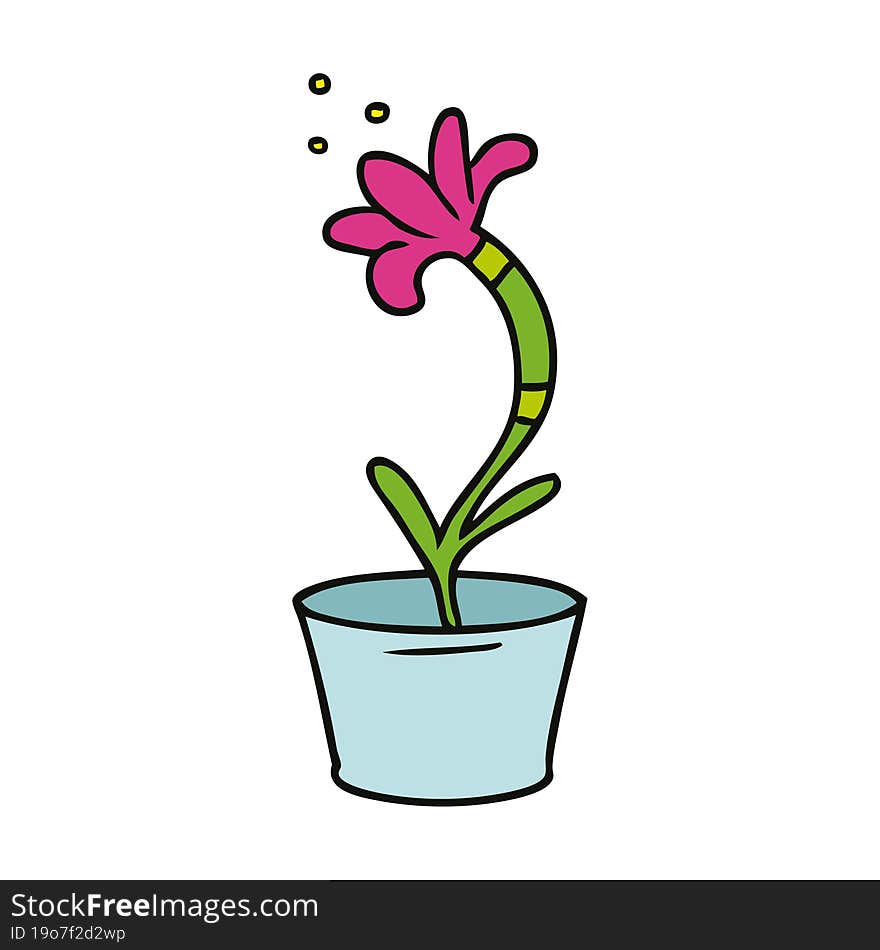 hand drawn cartoon doodle of a house plant