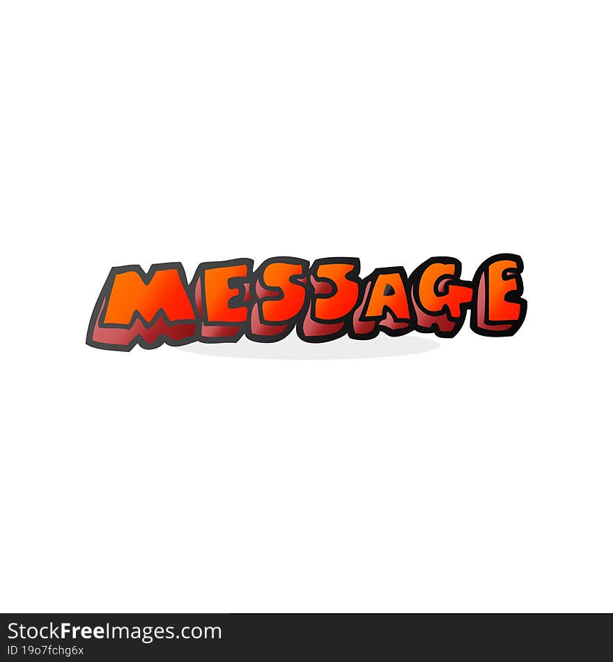 cartoon message text