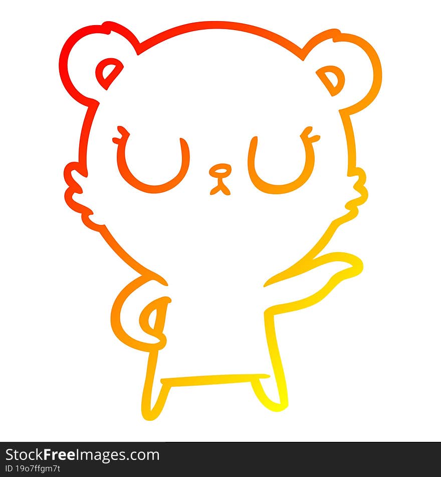 warm gradient line drawing peaceful cartoon bear