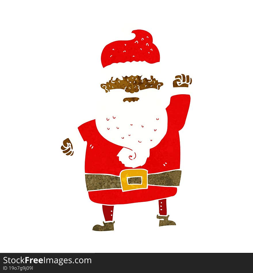 cartoon angry santa claus