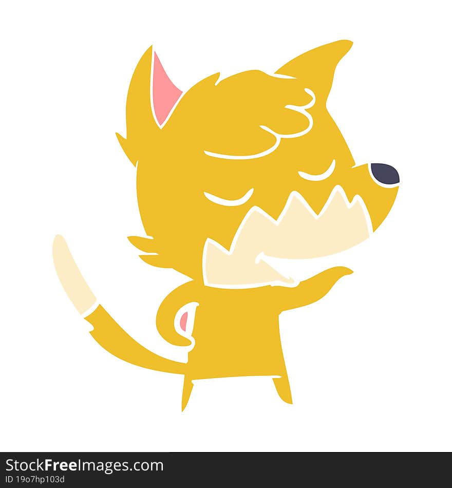 friendly flat color style cartoon fox