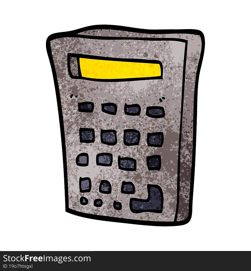 cartoon doodle electronic calculator