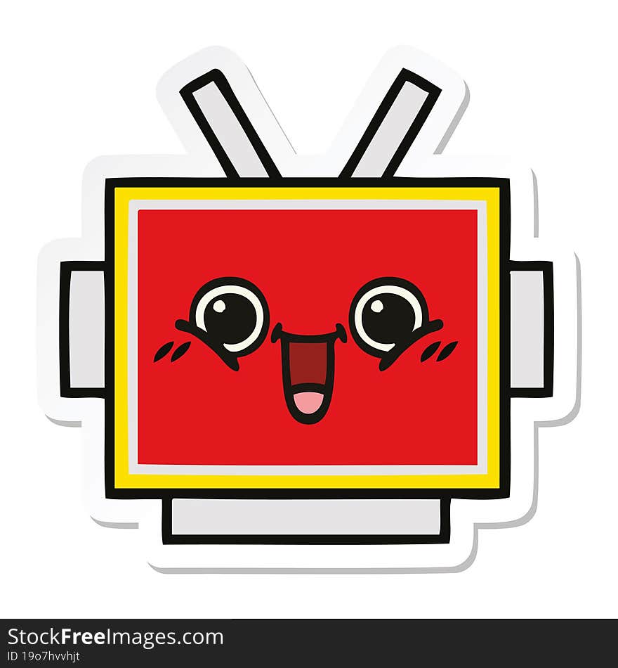 sticker of a cute cartoon robot head