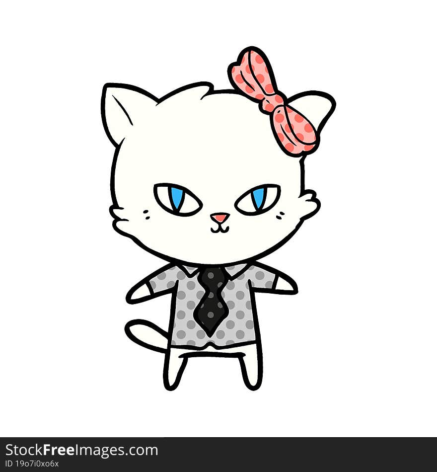 cute cartoon cat boss. cute cartoon cat boss