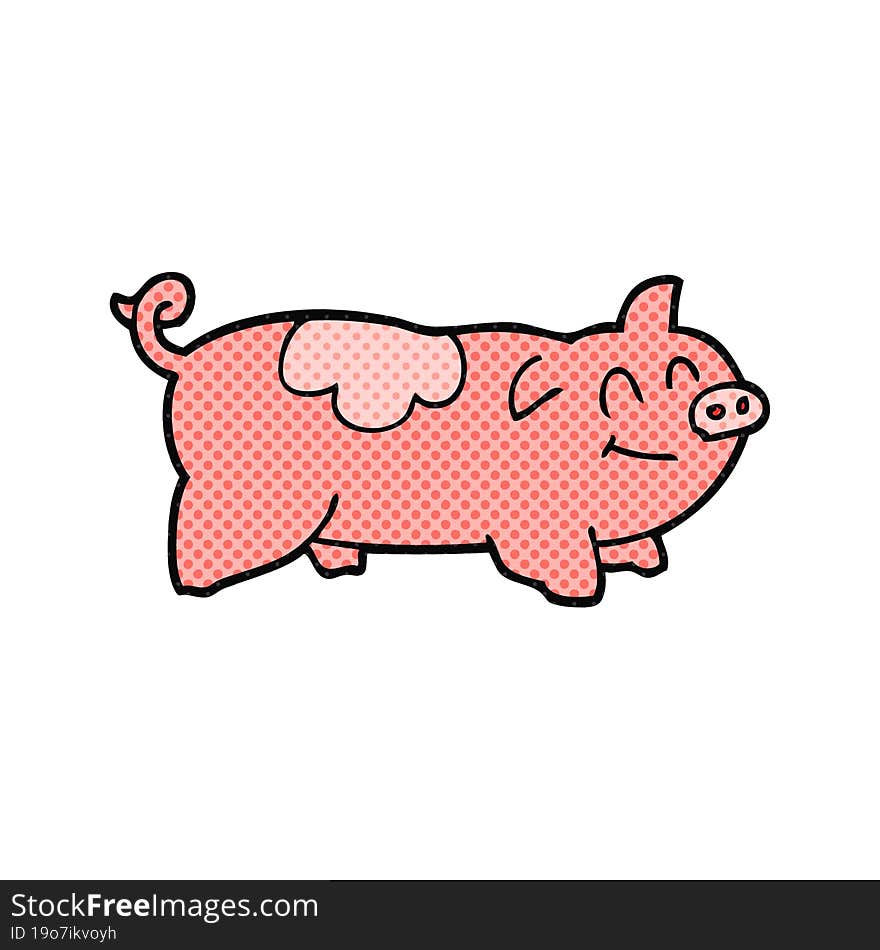 freehand drawn cartoon pig