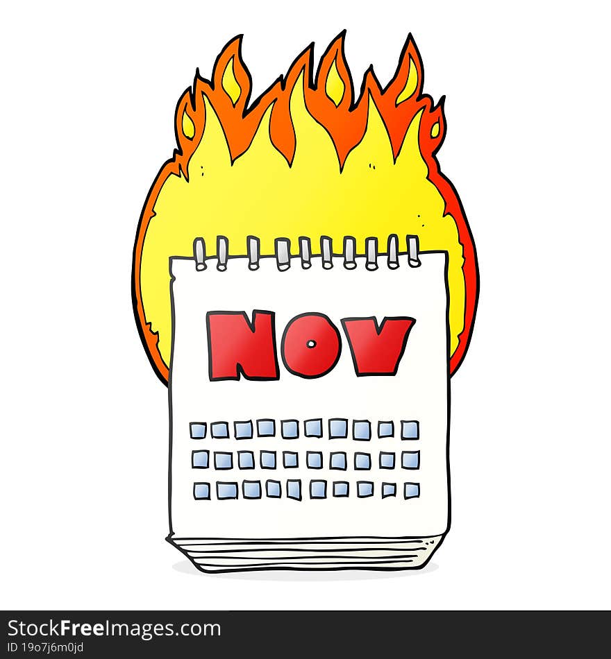 Cartoon Calendar Showing Month Of November