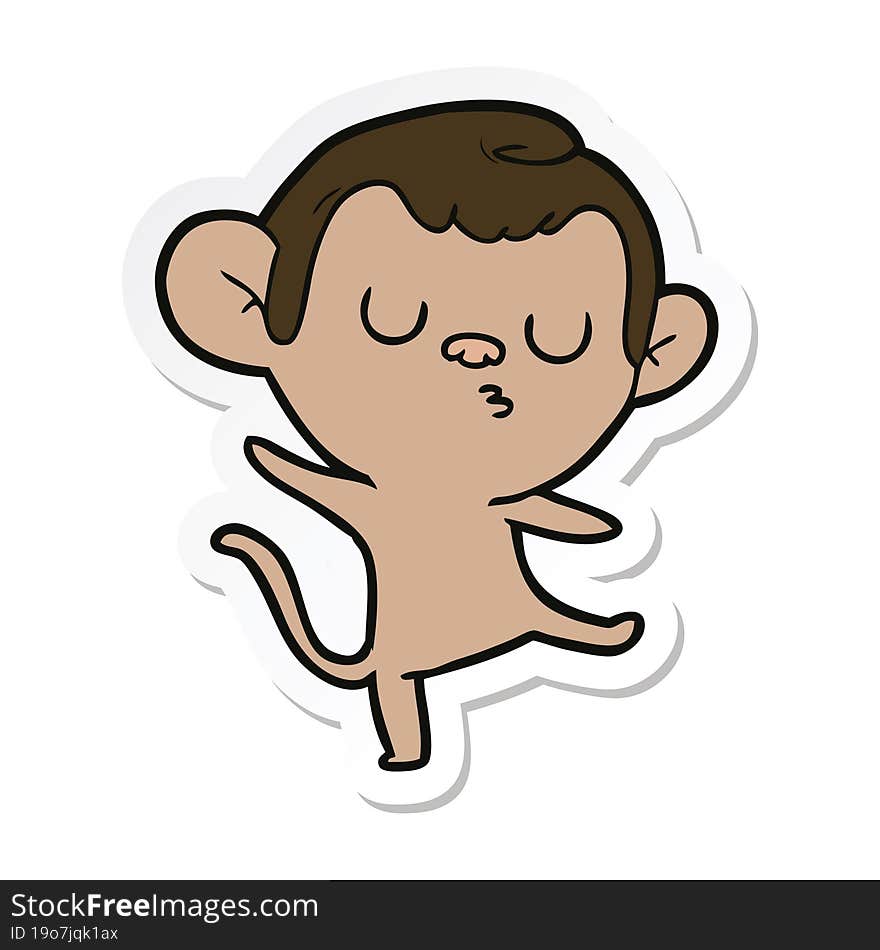 sticker of a cartoon monkey