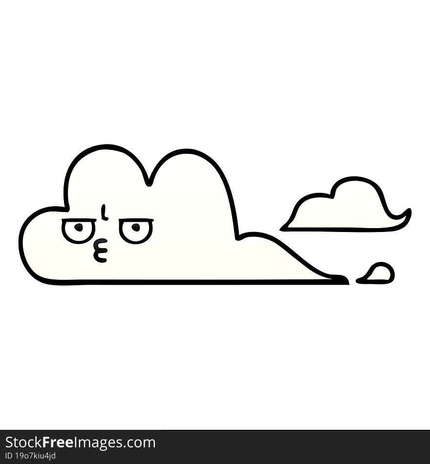 Gradient Shaded Cartoon White Cloud